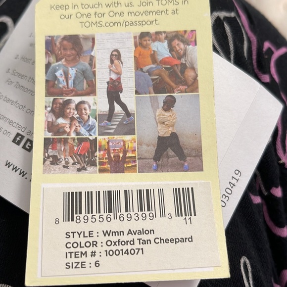 TOMS. Size 6. Color Oxford Tan Cheepard (black,white &Tan ) - Picture 6 of 8